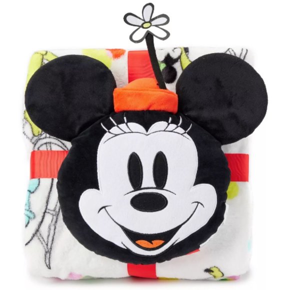 Disney White Mickey & Minnie Sweater Sleigh Nogginz Pillow & Plush Blanket Set - Picture 2 of 3